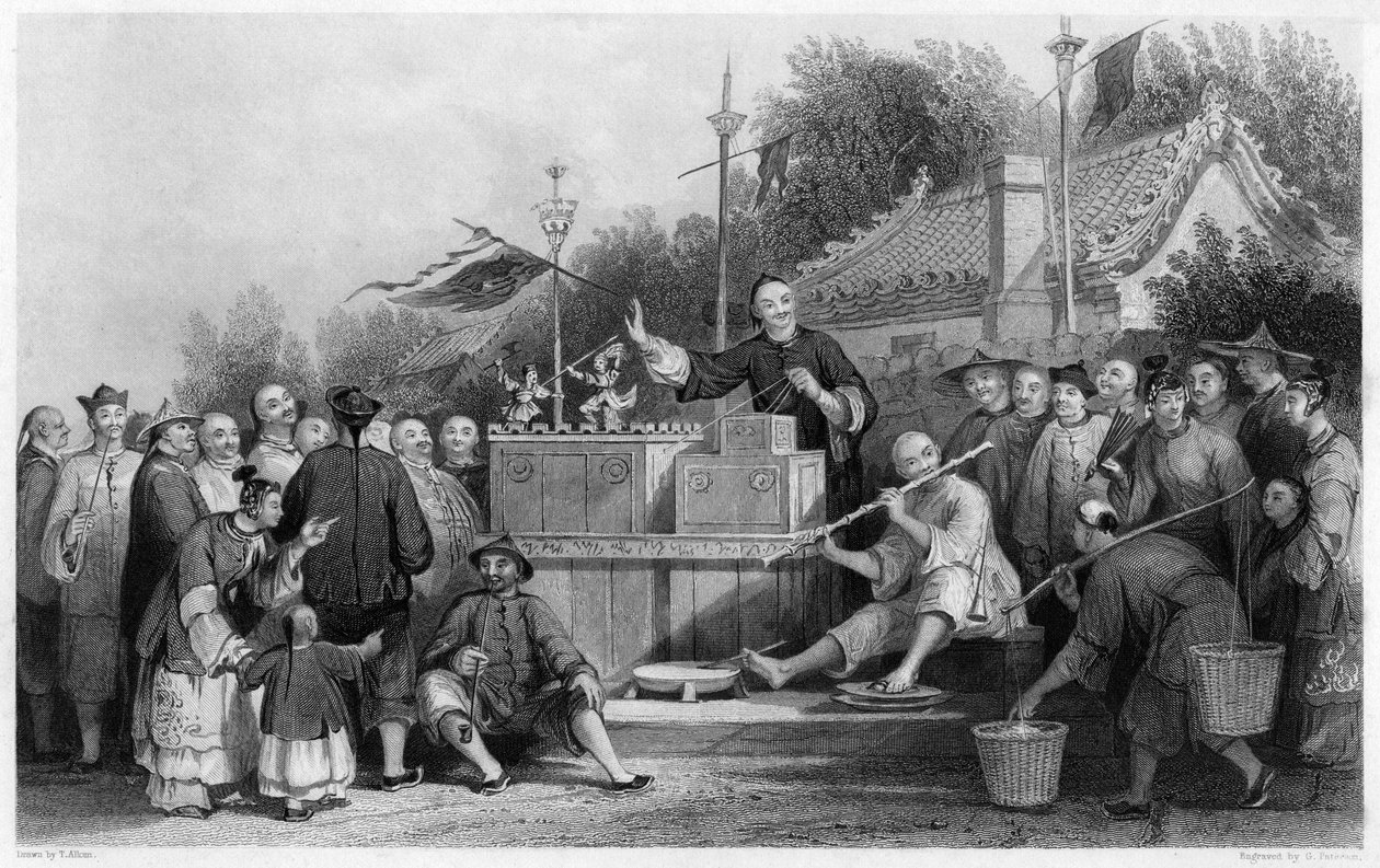 Raree show in Lin-sin-choo, China, c1843 door G. Paterson