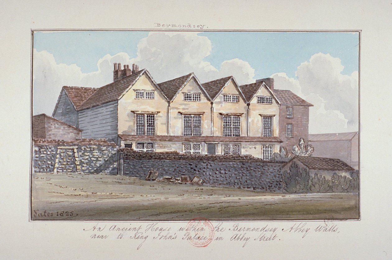 Abdij van St Saviour, Bermondsey, Londen, 1825 door G Yates