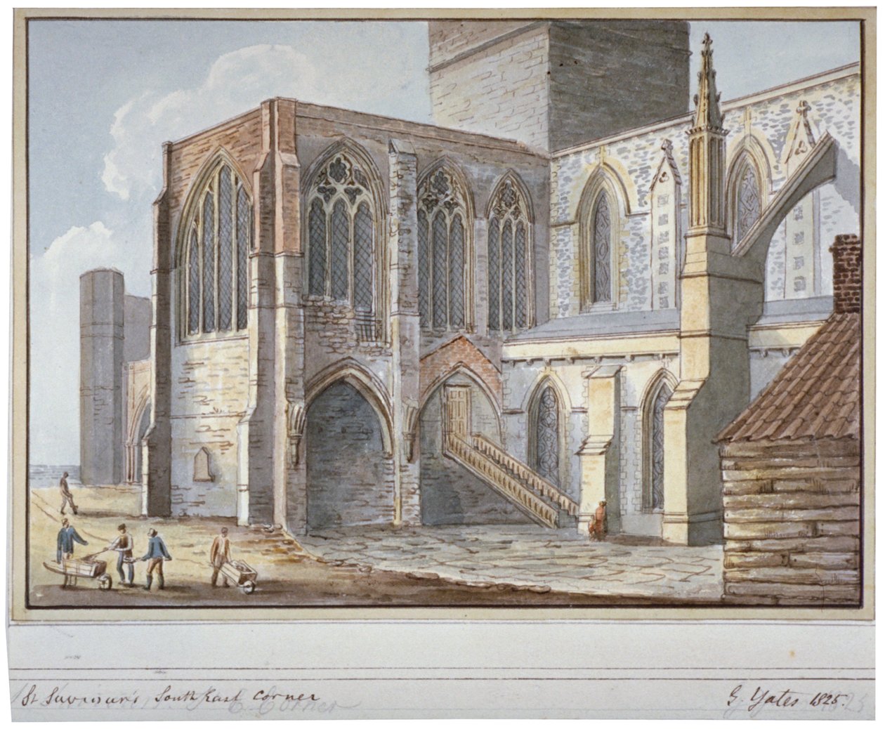 Southwark Kathedraal, Londen, 1825 door G Yates