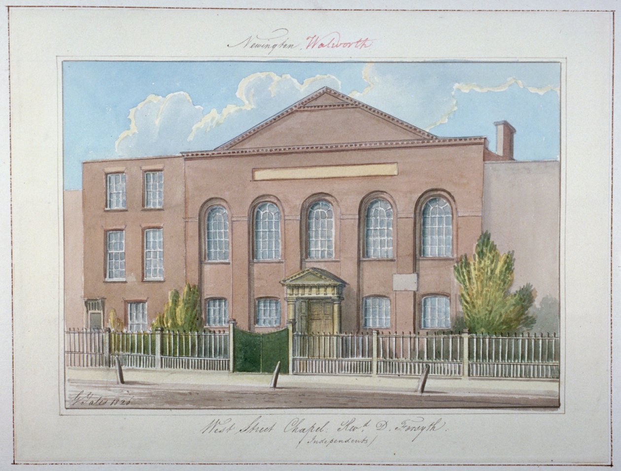 West Street Independent Chapel, Southwark, Londen, 1826 door G Yates
