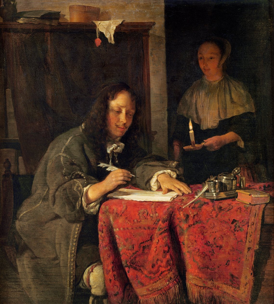 De schrijver door Gabriel Metsu
