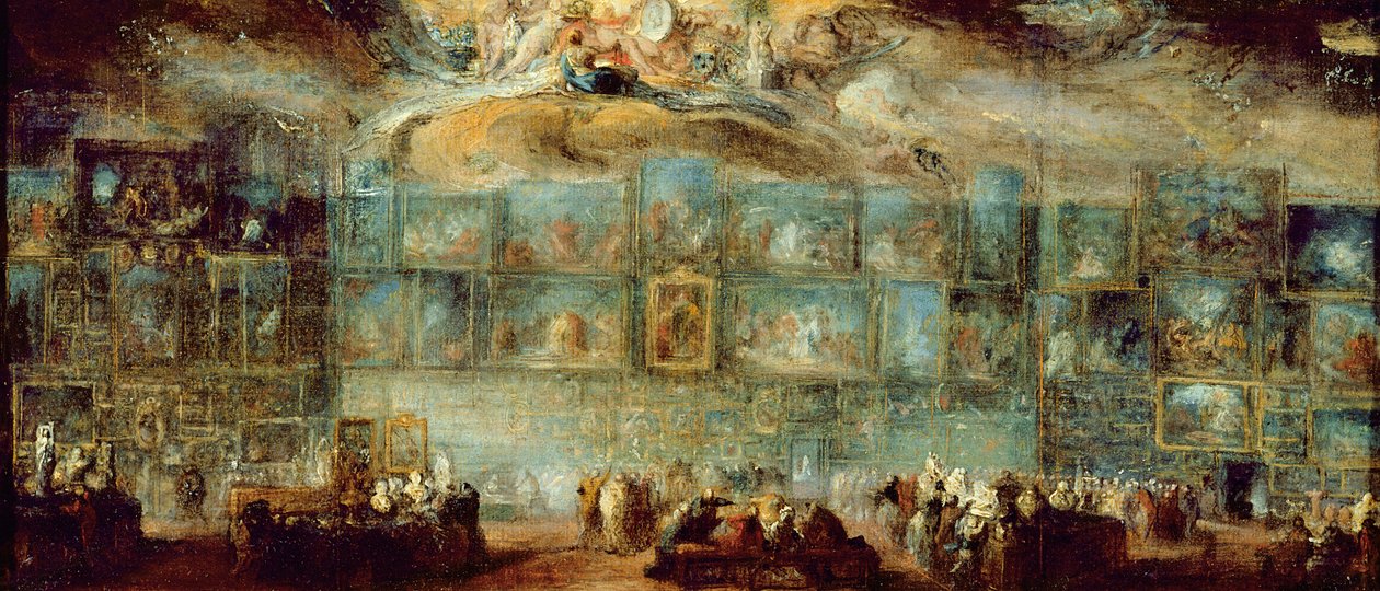 Uitzicht op de Salon in het Louvre, 1779 door Gabriel de Saint Aubin