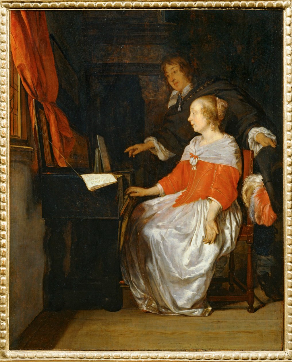 De maagdelijke les ... door Gabriel (attr. to) Metsu