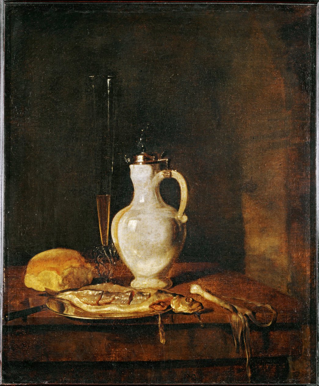 Haring ontbijt ... door Gabriel (attr. to) Metsu