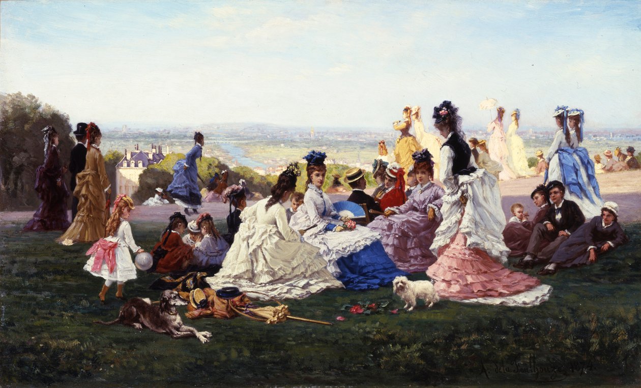 Zondag in Bellevue, 1874 door Gabriel Amable de Lafoulhouze