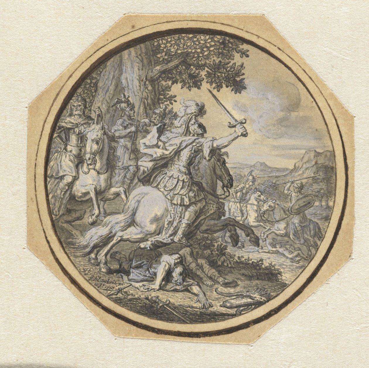 Krijgstoneel door Gabriel Francois Louis Debrie