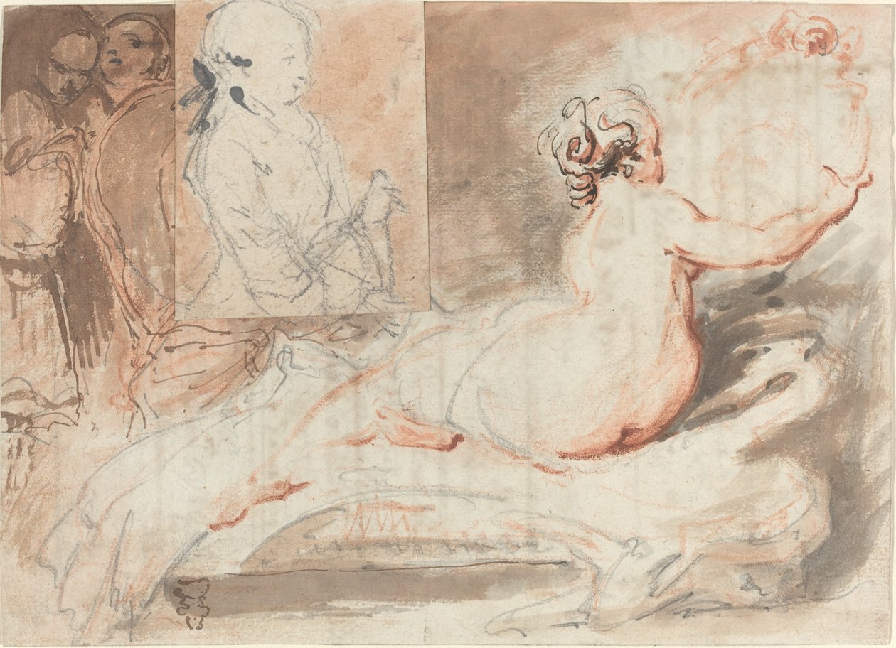 Figuren schetsen door Gabriel Jacques de Saint Aubin