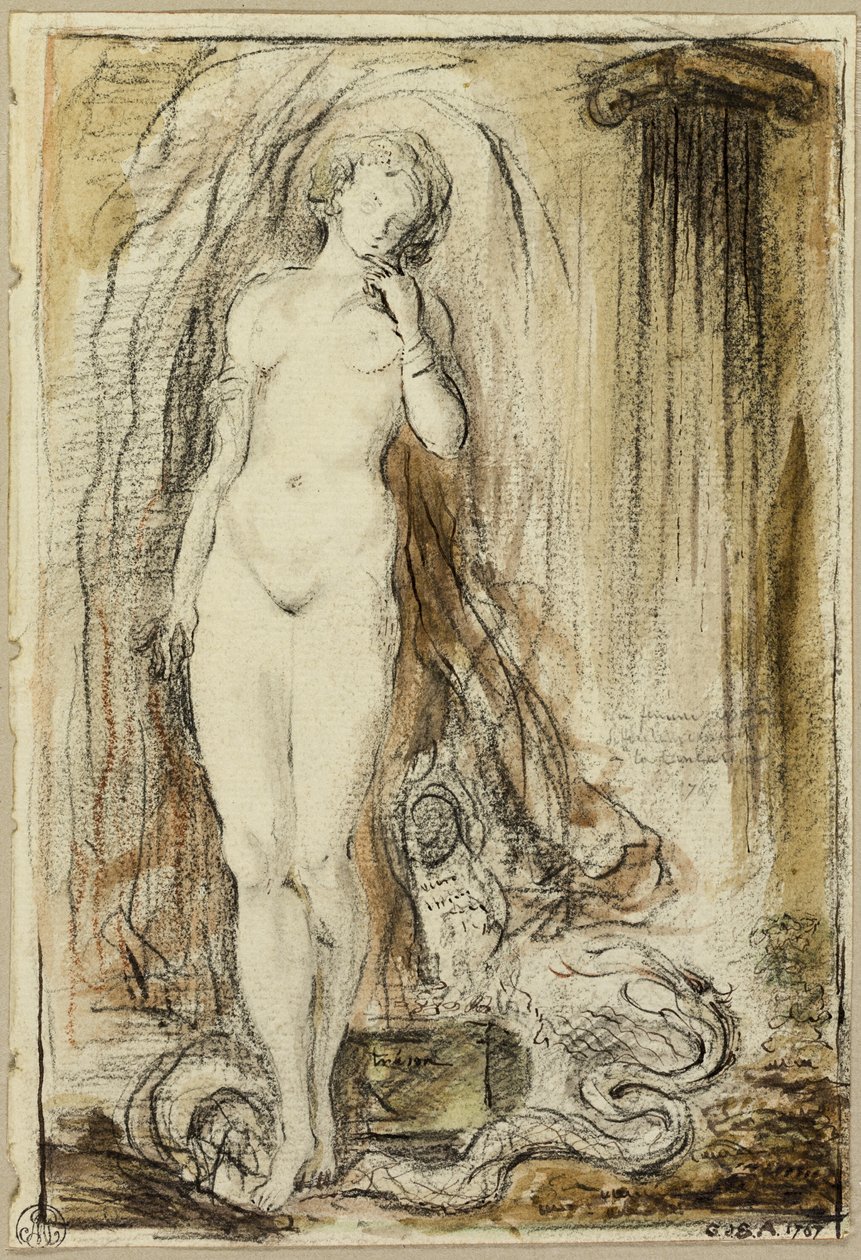 Pandora door Gabriel Jacques de Saint Aubin
