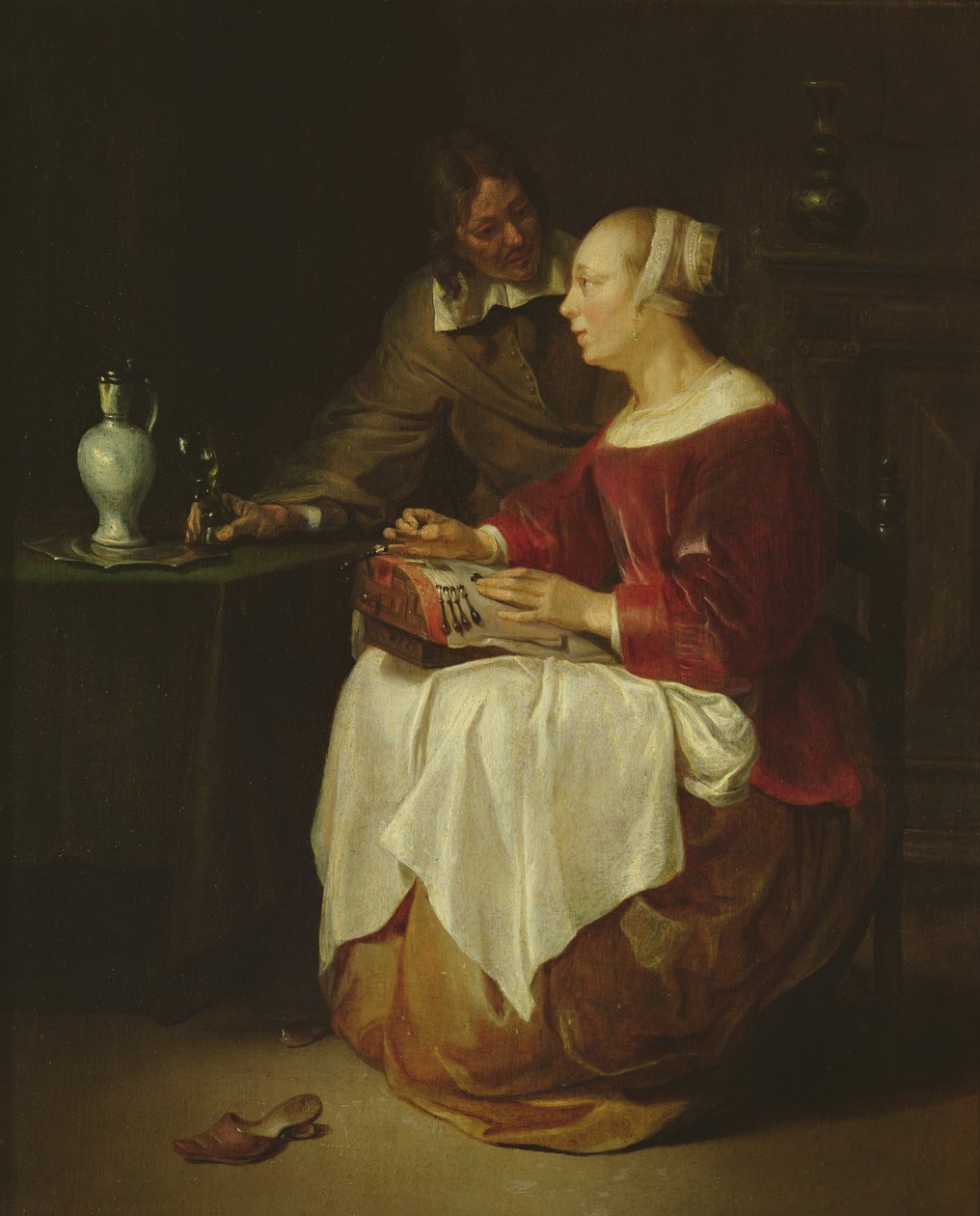 De kantwerkster door Gabriel Metsu
