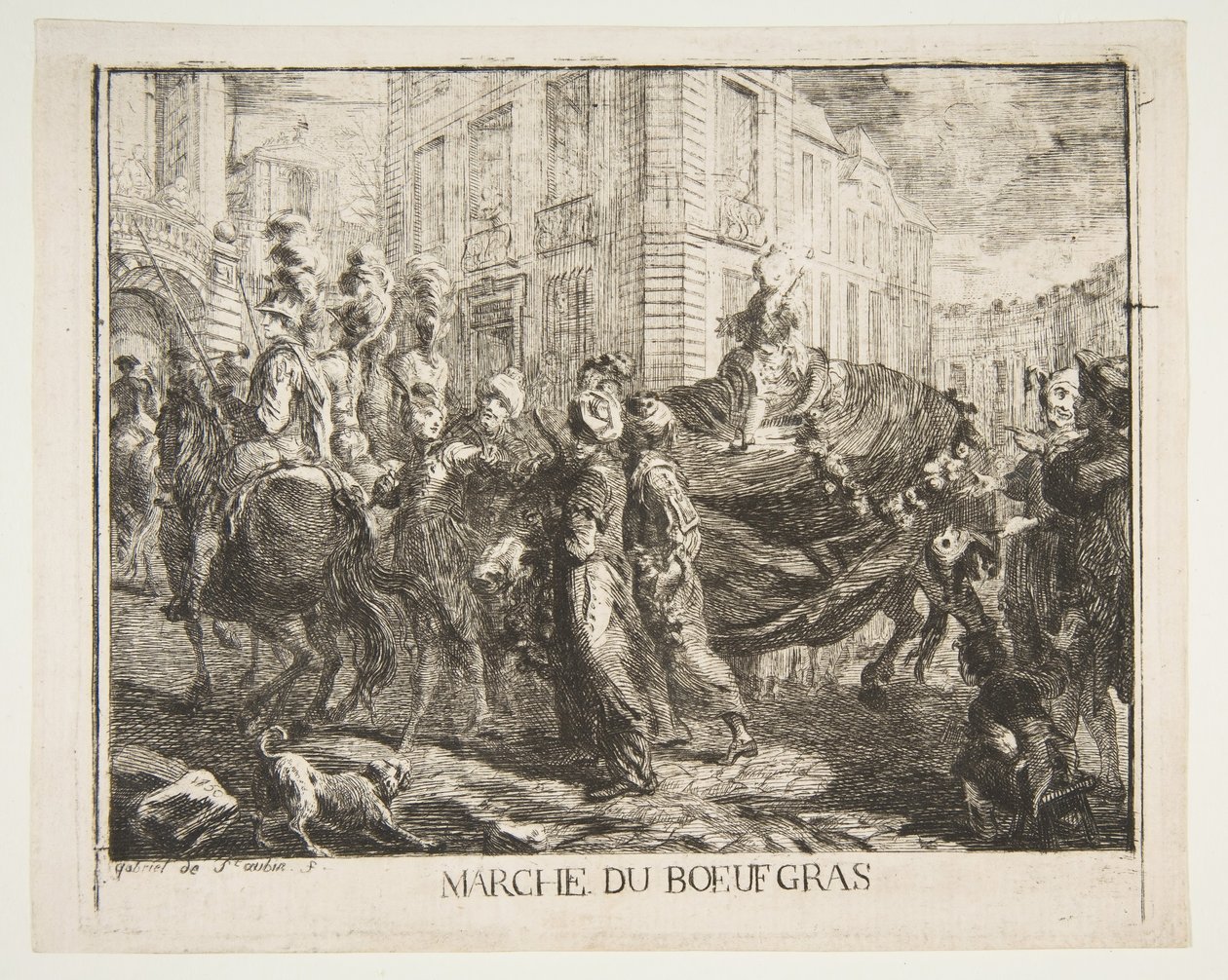 Markt van het Vetgemeste Rund door Gabriel de Saint Aubin