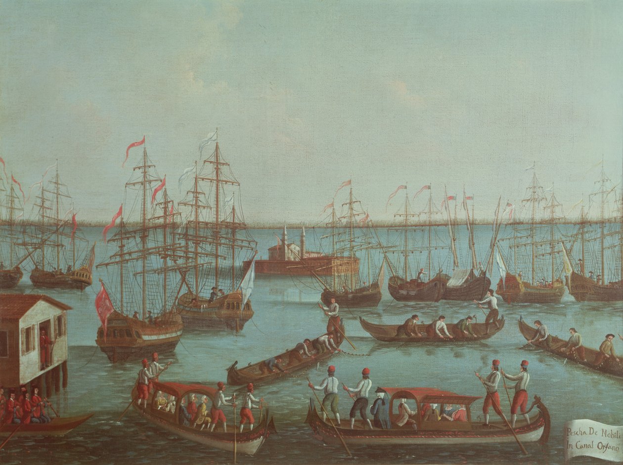 Edelmannen vissen in het Canal Orfano door Gabriele Bella