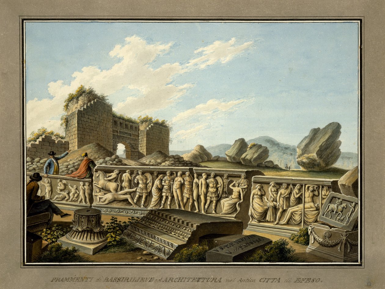 Romeinse overblijfselen in Efeze, 1797 door Gaetano Mercati