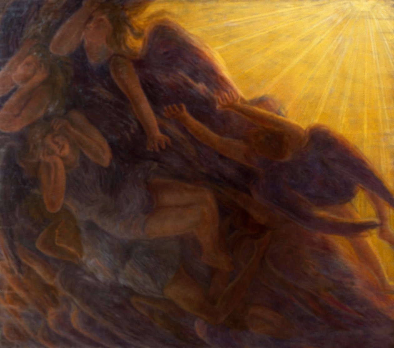 Val van engelen (drieluik) door Gaetano Previati