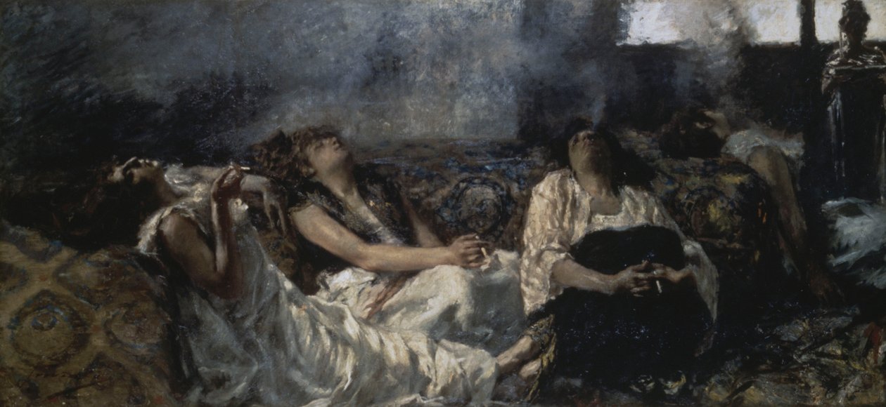 Hasjrokers door Gaetano Previati