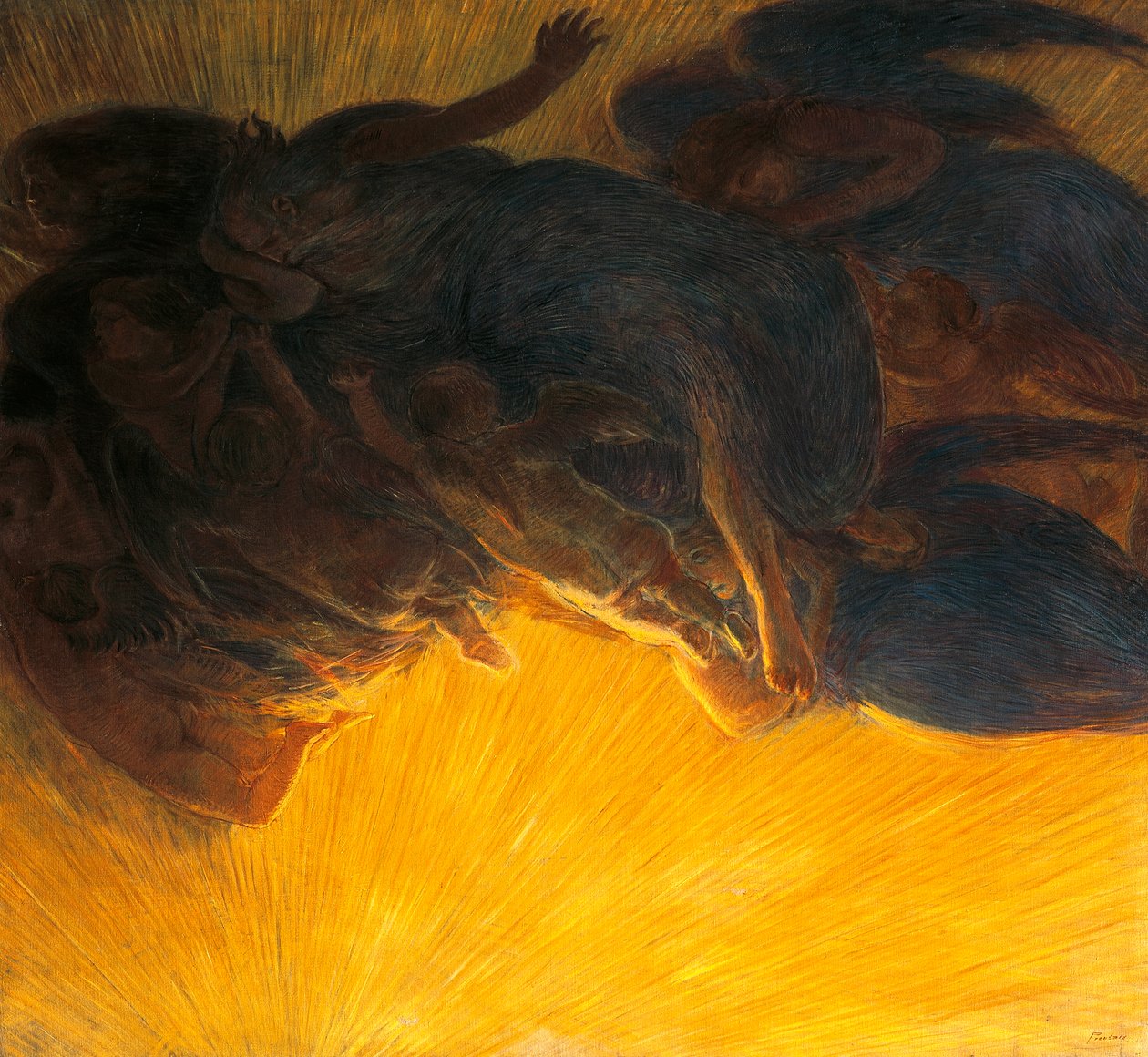 Schepping van het licht door Gaetano Previati