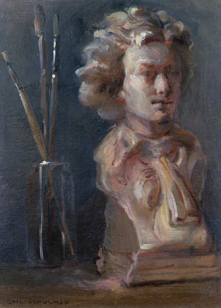 Buste van Beethoven (1770-1827) met Verfkwasten door Gail Schulman