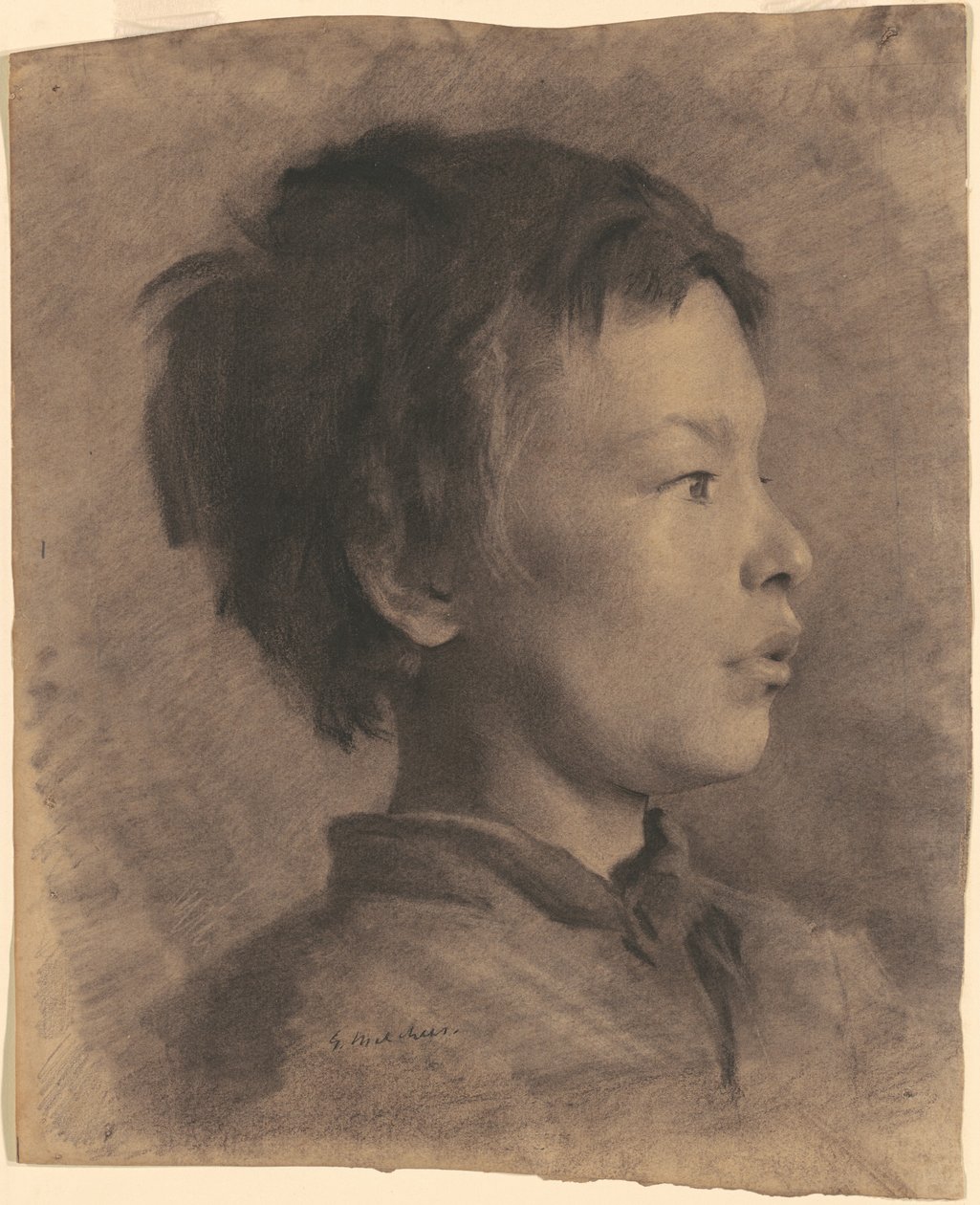 Hoofd van een Jongen door Gari Melchers