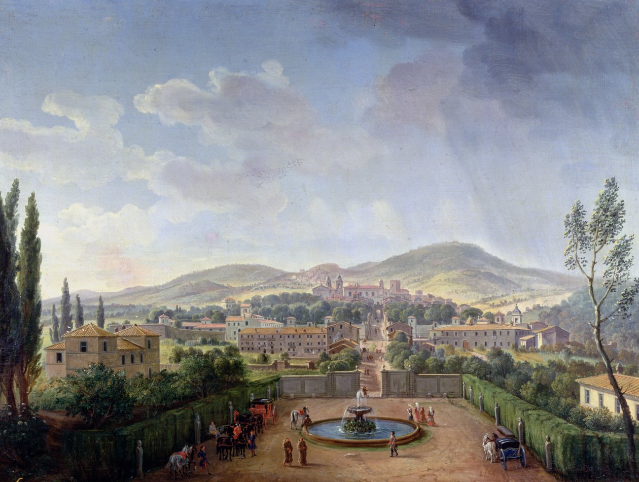 Uitzicht op Marino, 1719 door Gaspar van Wittel