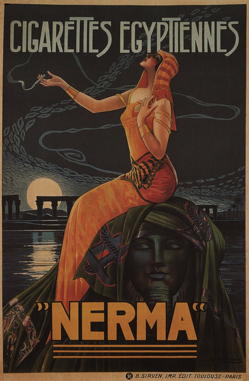 Egyptische sigaretten Nerma, 1924 door Gaspar Camps