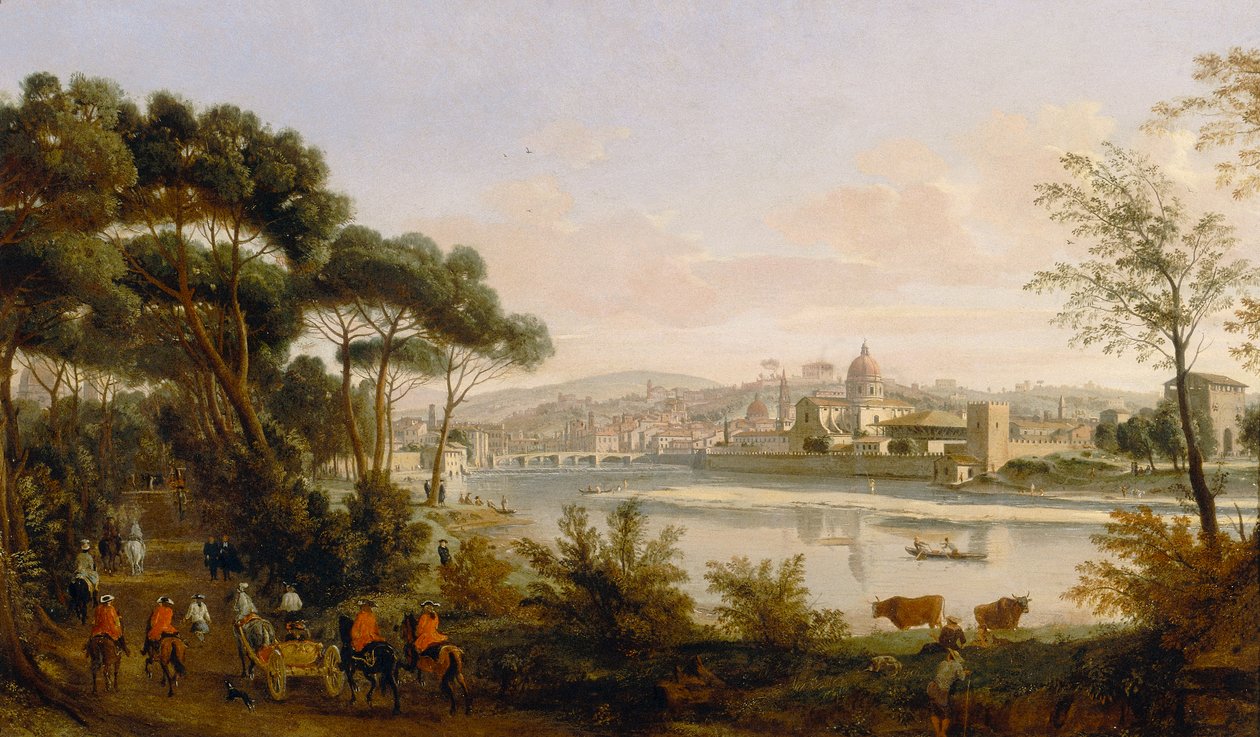 Uitzicht op Florence door Gaspar van Wittel