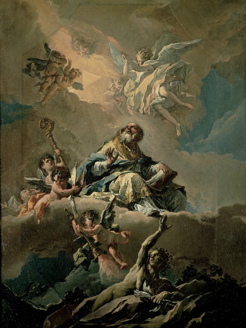 St. Ambrosius in glorie door Gasparo Diziani