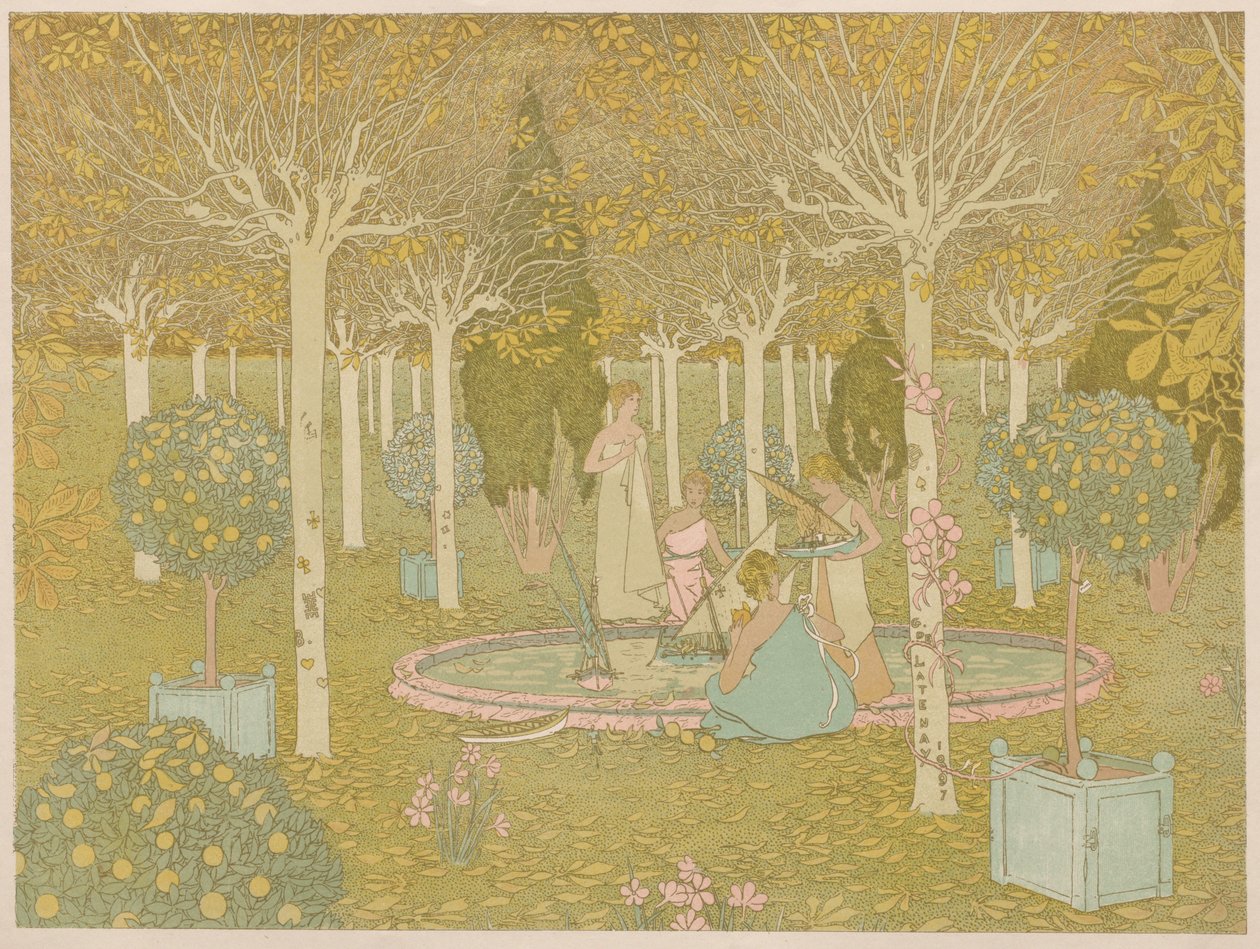 Het park, 1897 door Gaston de Latenay