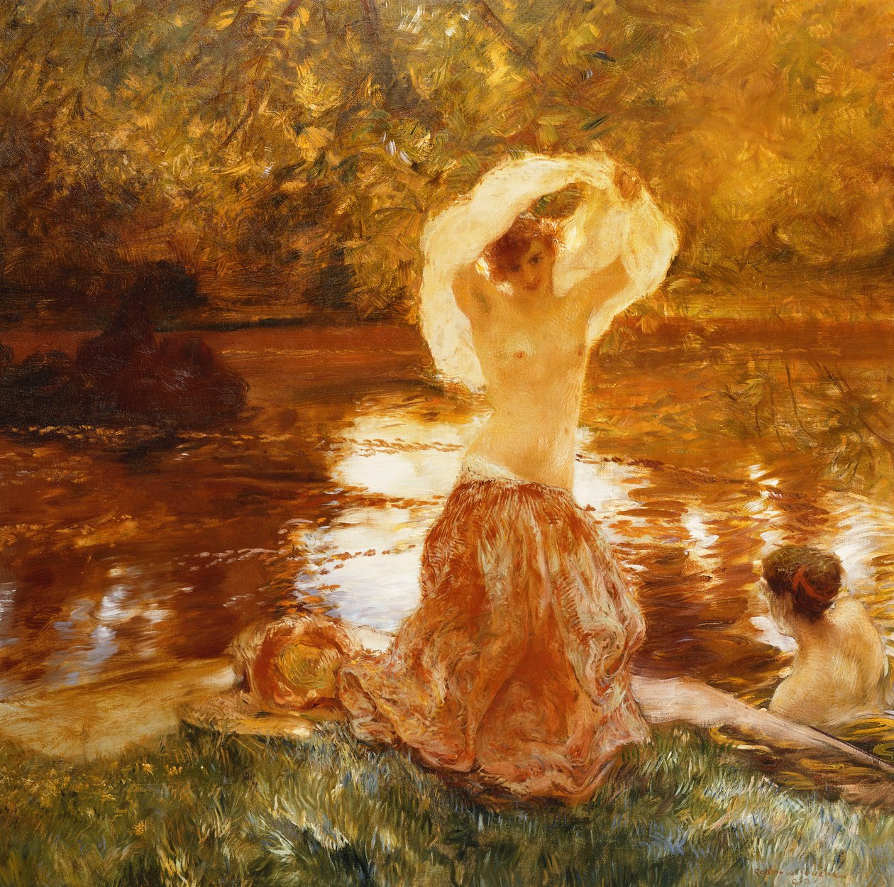 Het Bad; Le Bain door Gaston de Latouche