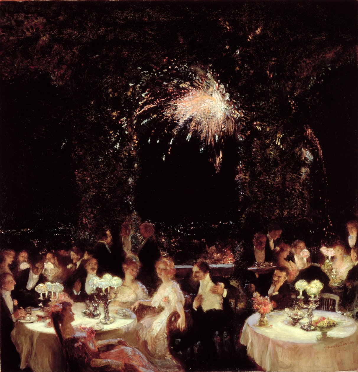 Diner in het Casino, ca. 1906 door Gaston de la Touche