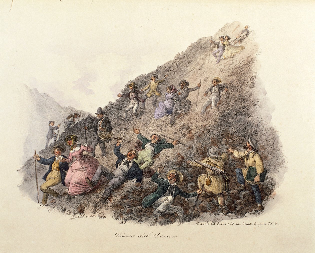 De afdaling van de Vesuvius door Gatti and Dura