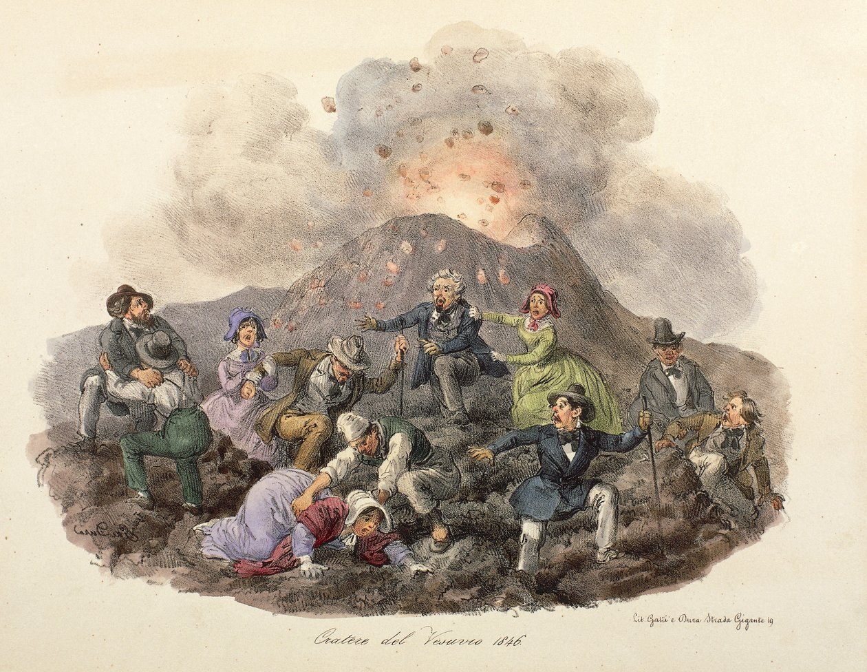De afdaling van de Vesuvius door Gatti and Dura