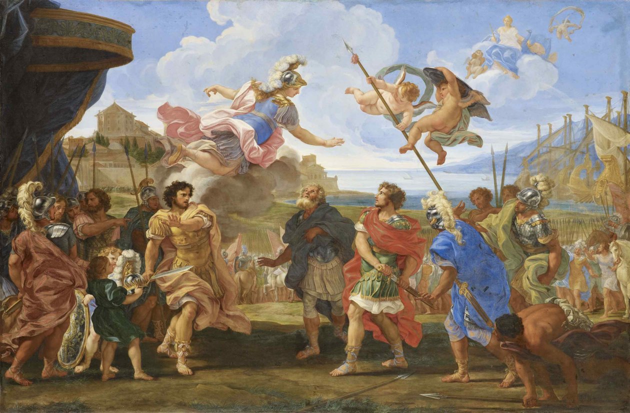 De ruzie tussen Agamemnon en Achilles, ca. 1695 door Gaulli
