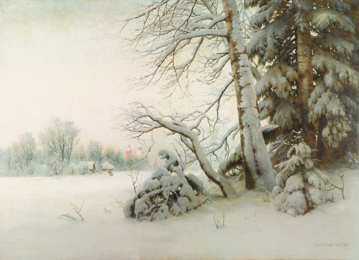 Een winterochtend, 1901 door Gavril Pavlovich Kondratenko