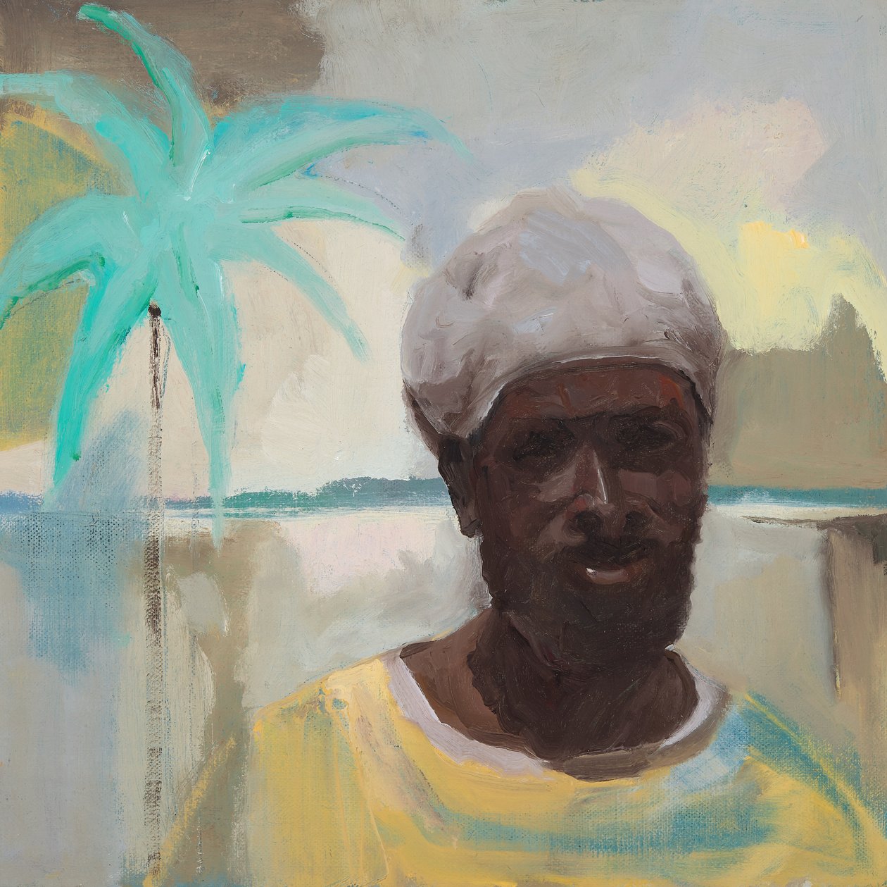 Antiguan Man, 2019 (olieverf op doek) door Genevieve French