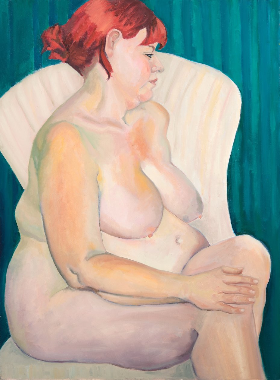 Roodharig naakt, 2015 (olieverf op doek) door Genevieve French