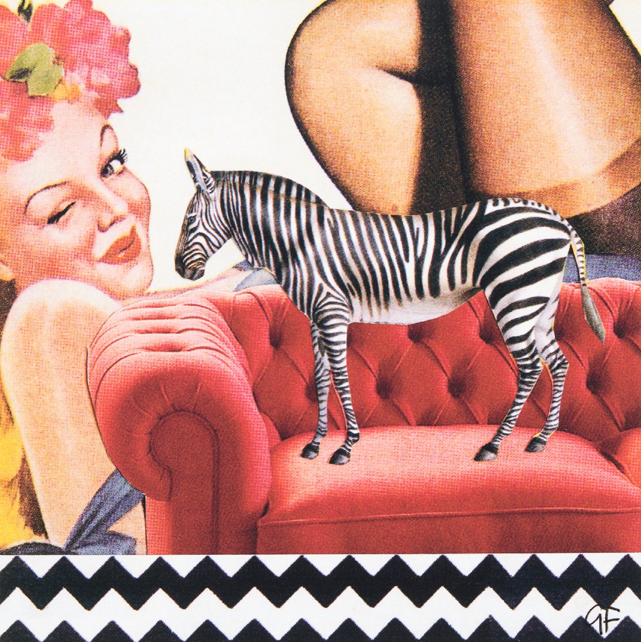 ZigZagZebra (collage) door Genevieve French