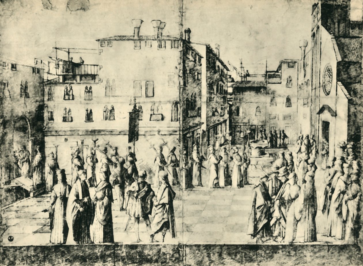 Processie in Venetië, midden-late 15e eeuw, 1943 door Gentile Bellini
