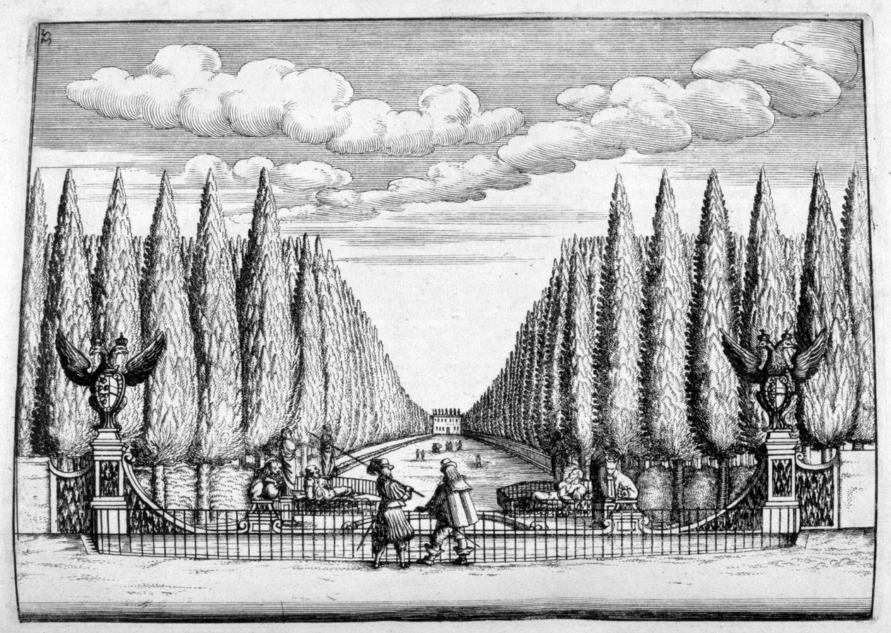 Kasteel en tuindesign, 1664 door Georg Andreas Bockler