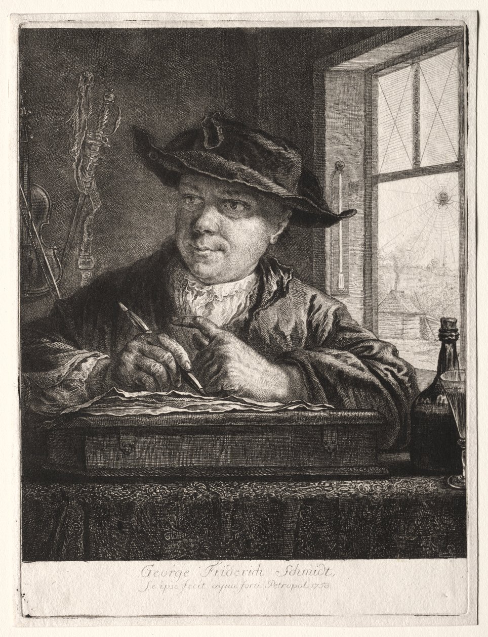 Zelfportret door Georg Friedrich Schmidt