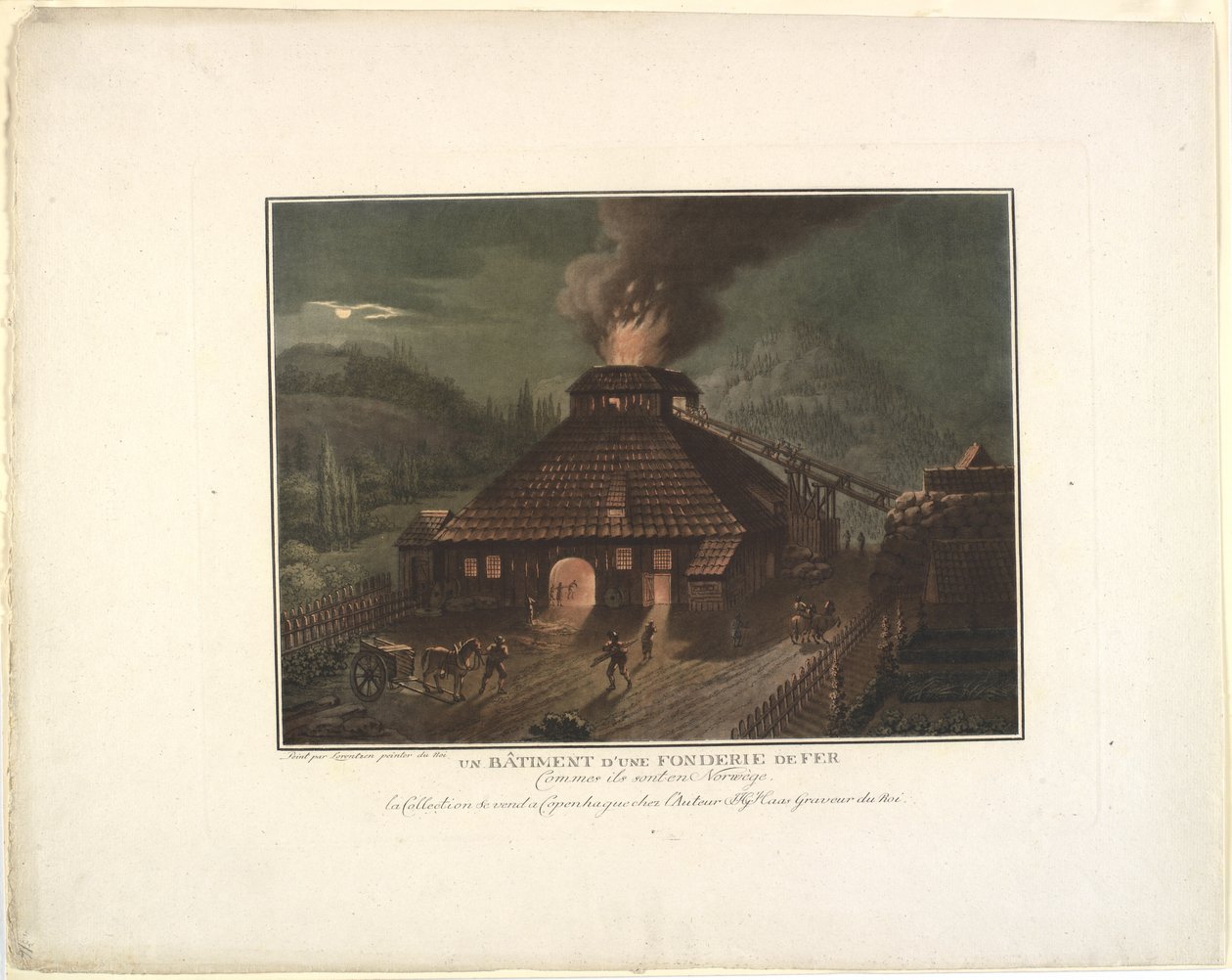 Een gebouw van een ijzergieterij door Georg Haas