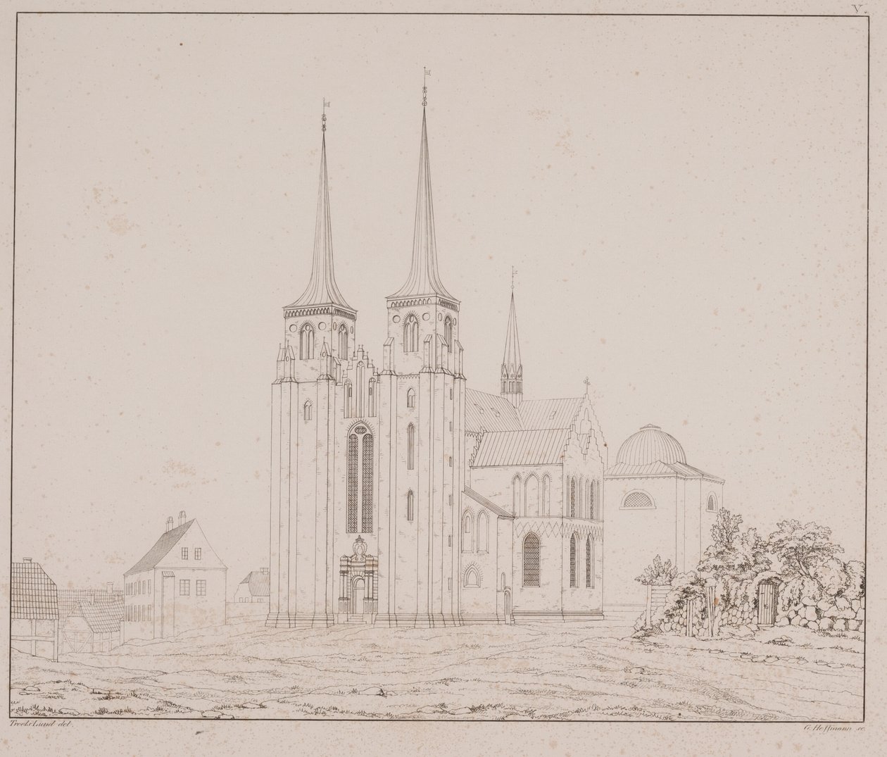Deens: Roskilde Kathedraal gezien vanuit het zuidwesten door Georg Hoffmann