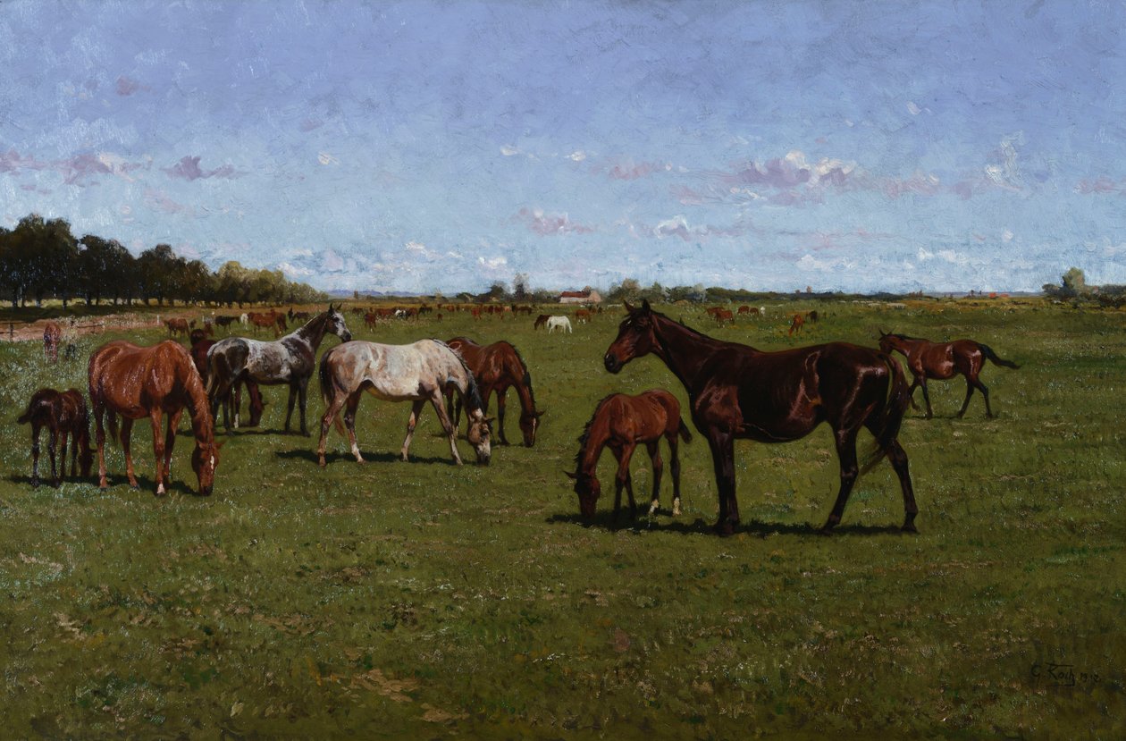Merries en Veulens, 1917 door Georg Koch