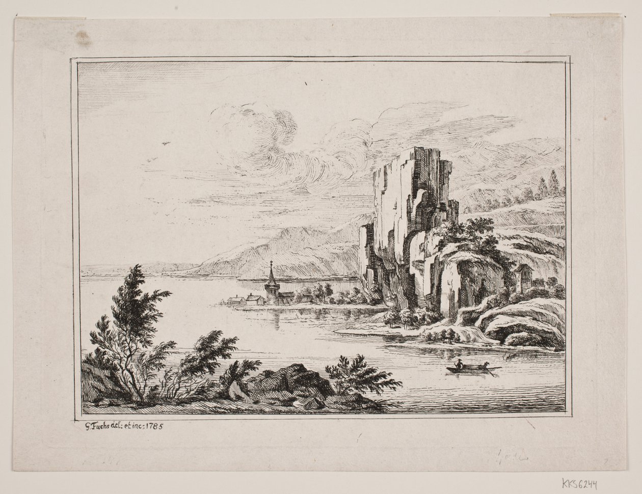 Berglandschap bij een meer door Georg Mathias Fuchs
