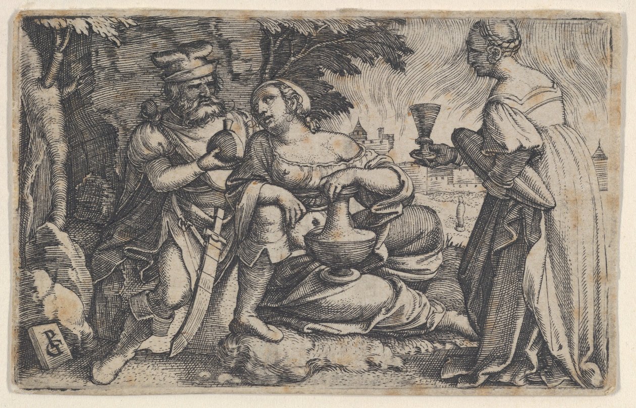 Lot en Zijn Dochters door Georg Pencz