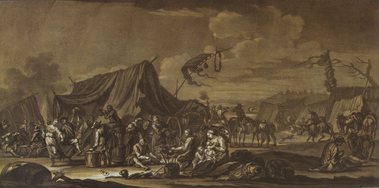 Legerkamp, 1694 door Georg Philipp I Rugendas