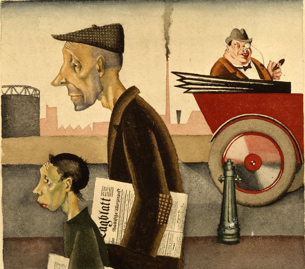 Krantmensen, 1921 door Georg Scholz