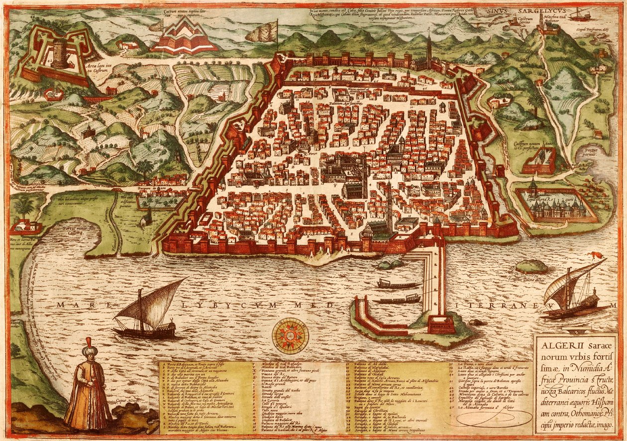 Algiers, Algerije door Georg and Hogenberg Franz (1535 90) Braun