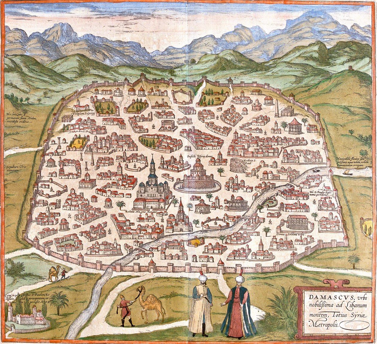 Damascus, Syrië door Georg and Hogenberg Franz (1535 90) Braun
