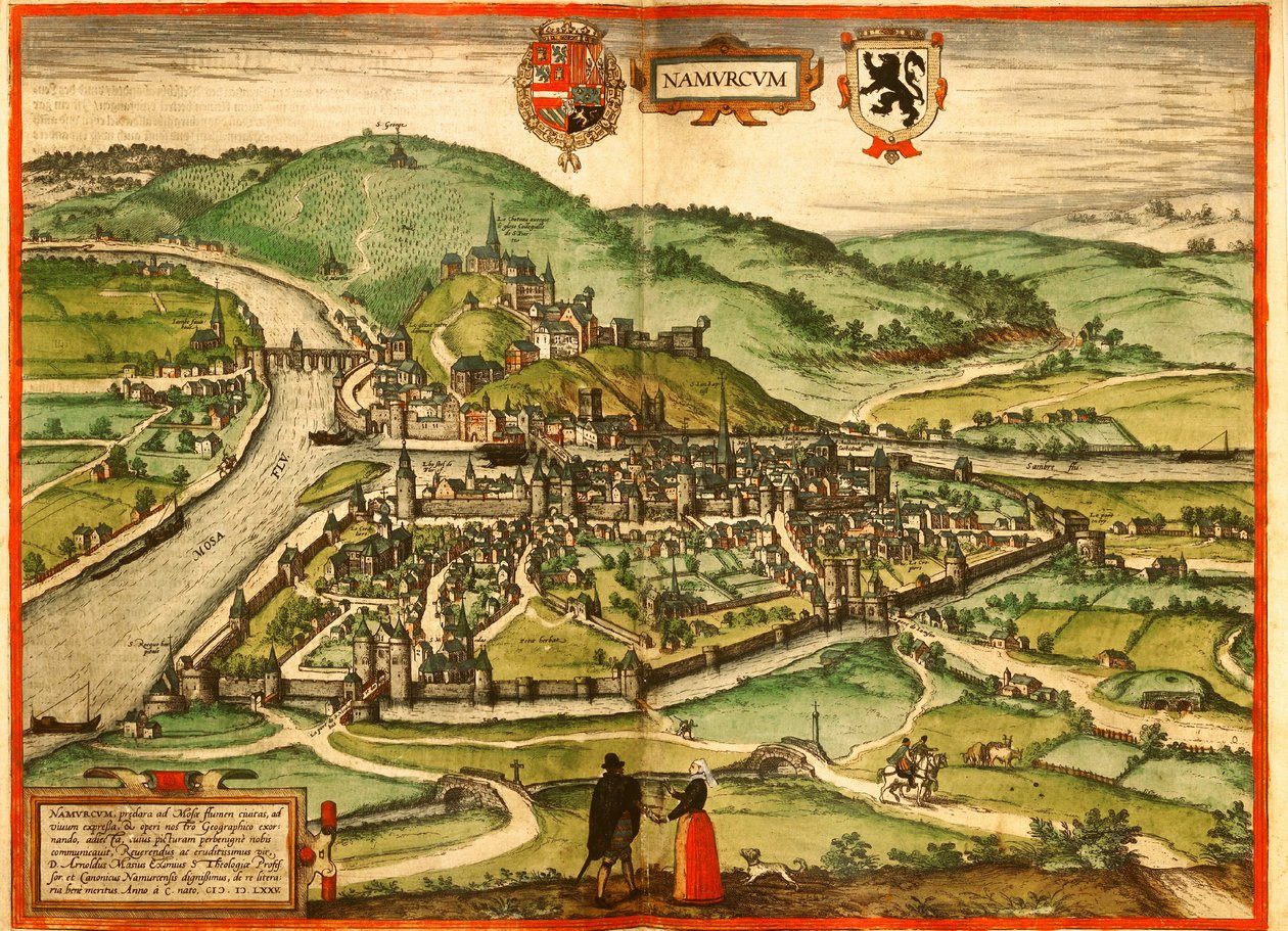 Namen, België door Georg and Hogenberg Franz (1535 90) Braun