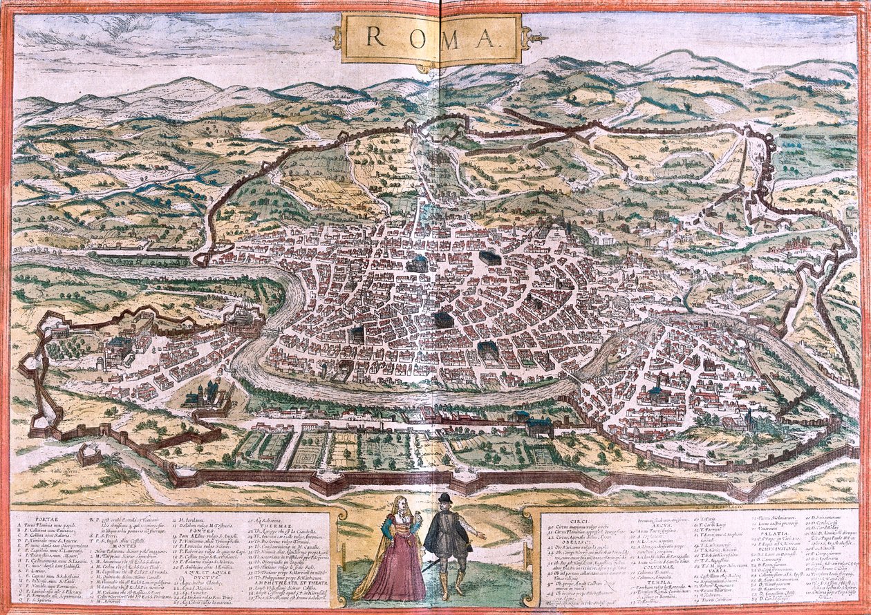 Rome, Italië door Georg and Hogenberg Franz (1535 90) Braun