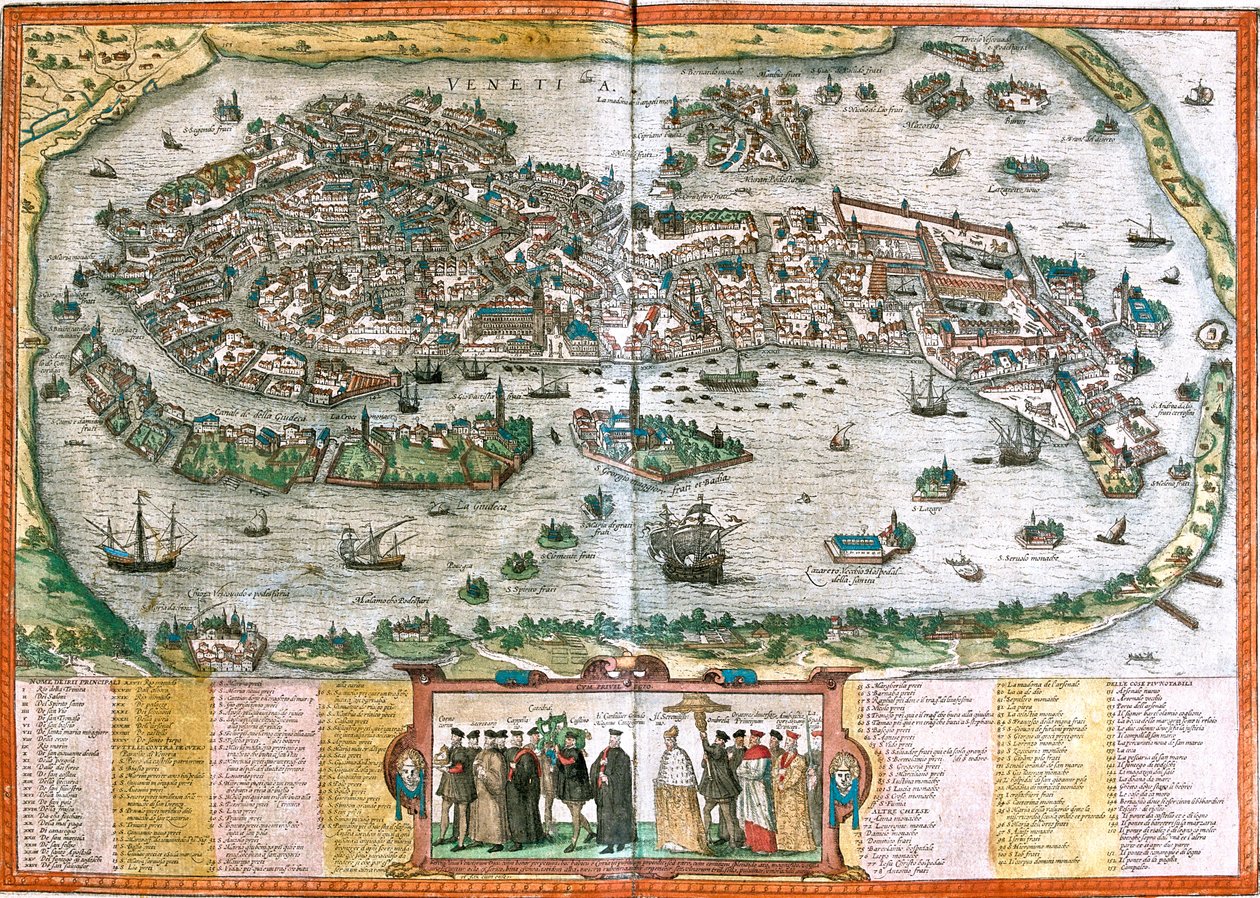 Venetië, Italië door Georg and Hogenberg Franz (1535 90) Braun